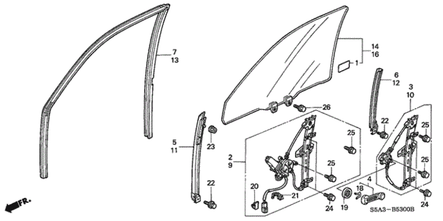 Front Door Windows for 2002 Honda Civic #0