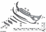 51117222718 - Vehicle Trim: Trim Cover, Bumper, Primed, Front for BMW Image