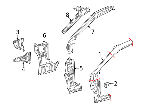 Hinge Pillar for 2020 Toyota Camry #0