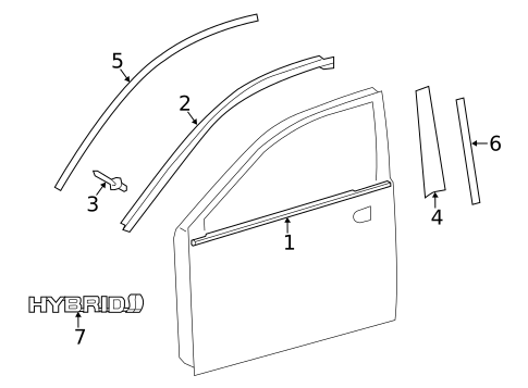 Exterior Trim - Front Door for 2016 Toyota Avalon #0