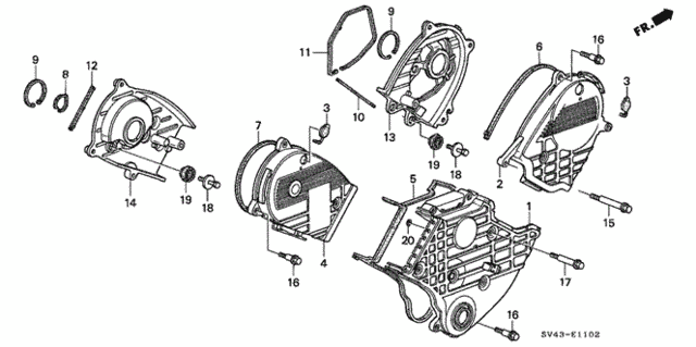Timing Belt Cover (V6) for 1995 Honda Accord #0