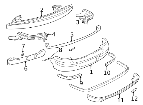 Bumper & Components - Rear for 1999 Volkswagen Cabrio #0