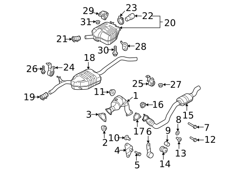 Exhaust Components for 2013 Audi A5 Quattro | OEM Parts Online