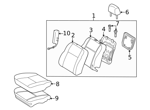 Front Seat Components for 2003 Toyota Matrix #1