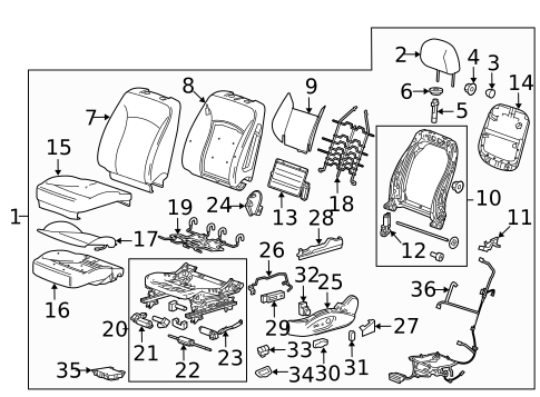Driver Seat Components for 2015 Chevrolet Impala #2