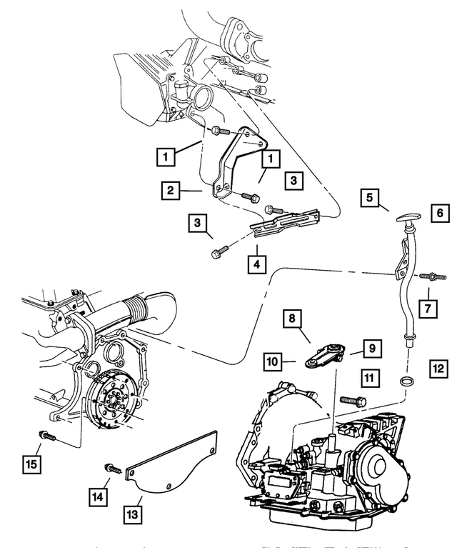 4861573AA - Automatic Transaxle 4 Speed: Transmission Brace for Mopar Image