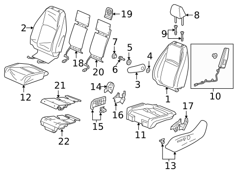 Driver Seat Components for 2020 Honda Odyssey #0