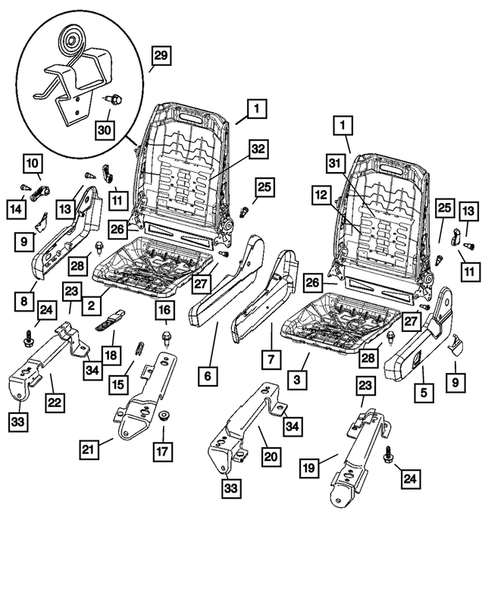 Adjusters, Recliners, Shields for 2006 Dodge Durango #0