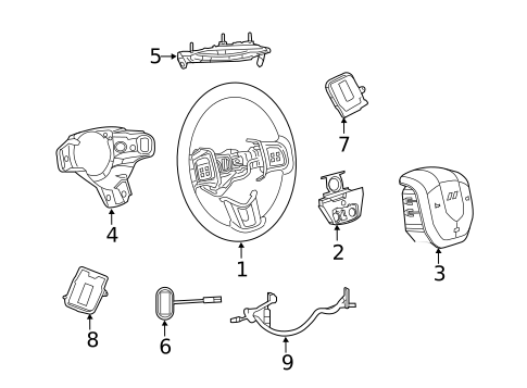 Steering Wheel & Trim for 2012 Dodge Durango #0