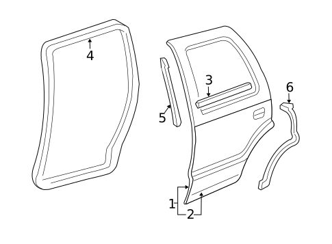 Door & Components for 2006 Saab 9-7x #0