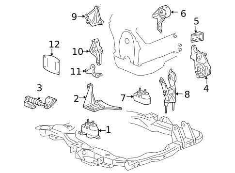 Engine Mounting for 2005 Pontiac G6 #0