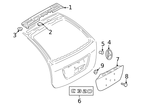 Exterior Trim - Lift Gate for 2002 Mercedes-Benz C320 #0