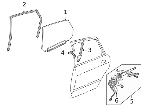 Glass - Rear Door for 1999 Jaguar Vanden Plas #0