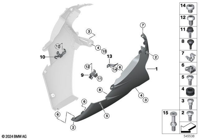 46637924104 - : Mount Engine Spoiler, Front Right for BMW-Motorrad Image