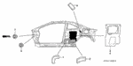 74512S5PA00 - Interior/Bumper: BAG, CENTER PILLAR ABSORBER for Honda Image