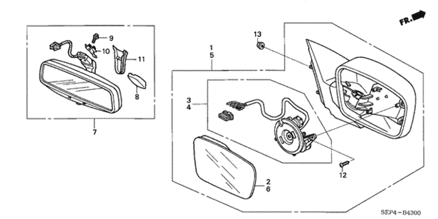 Mirror (-'06) for 2006 Acura TL #0