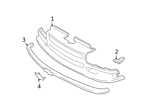Grille & Components for 2003 Chevrolet S10 #0