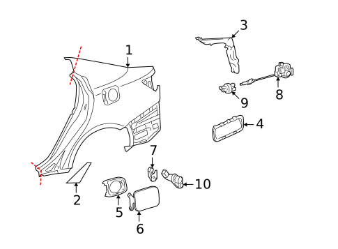 Quarter Panel & Components for 2009 Lexus IS F #0