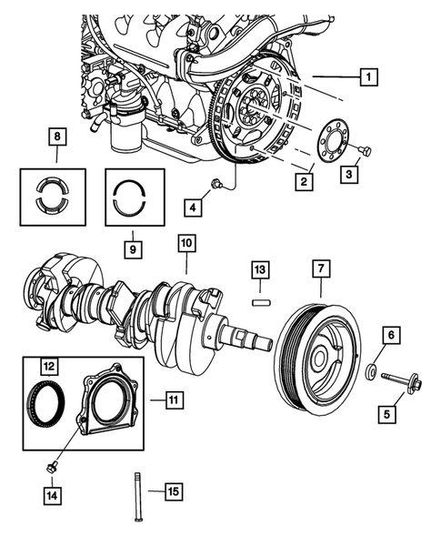 Crankshaft, Piston, Drive Plate, Flywheel, and Damper for 2008 Dodge Grand Caravan #0