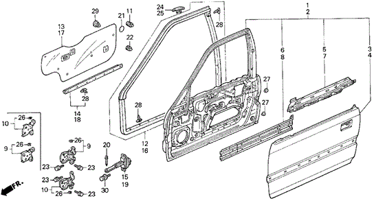 Front Door Panels for 1993 Honda Accord #0