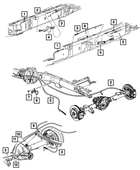 Parking Brake Lever, Cables, and Rear Disc Park Brake Assembly for 2017 Ram 3500 #1