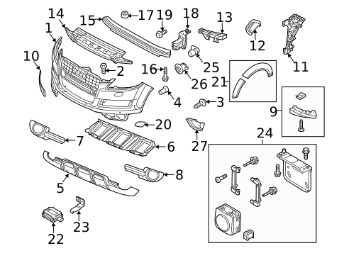 Bumper & Components - Front for 2013 Audi Q7 #2
