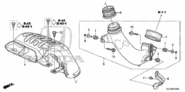 Air Intake Tube (2) for 2013 Honda Ridgeline #0