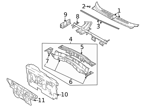 Cowl for 2003 Hyundai Santa Fe #0