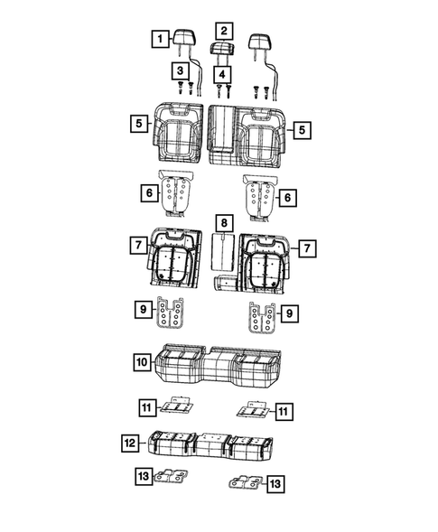 Rear Seats - Second Row for 2022 Jeep Grand Cherokee #2