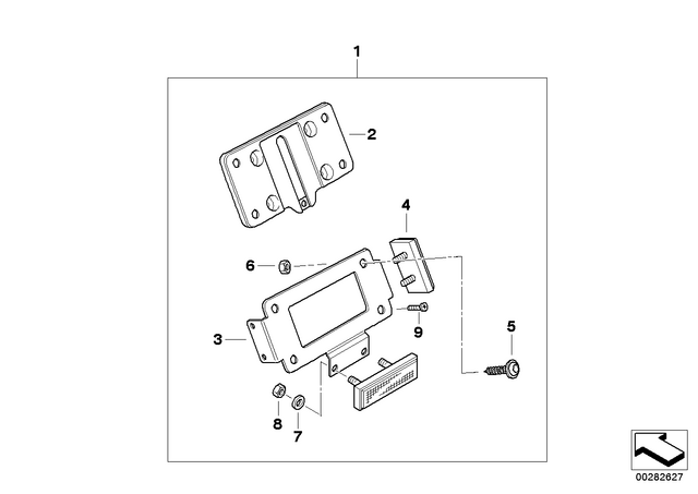63217679945 - : License Plate Holder With Threaded Plug for BMW-Motorrad Image