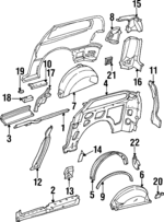 4860176 - Body: Upper Rail for Chrysler: Grand Voyager, Town &amp; Country, Voyager | Dodge: Caravan, Grand Caravan Image