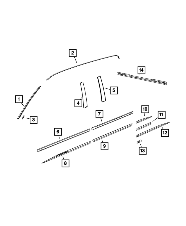 68289845AA - : Roof Molding, Left for Mopar Image