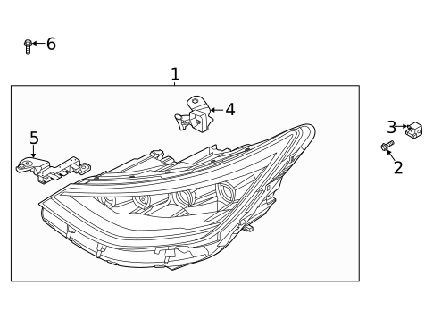 Headlamp Components for 2021 Hyundai Sonata #1