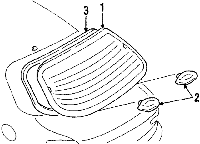 F8CZ6342404AA - Body: Back Glass Reveal Molding for Ford: Escort Image