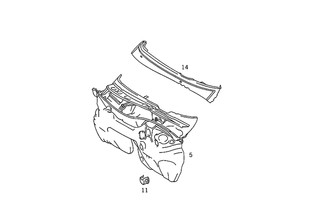 1266201108 - Front Panel: Firewall for Mercedes-Benz: 300SE, 300SEL, 380SE, 380SEL, 560SEC, 560SEL Image image
