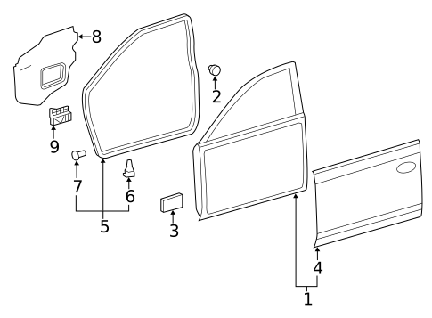 Door & Components for 2007 Toyota Camry #1