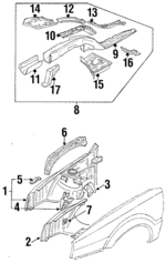 535809101E - Body: Apron Assembly for Volkswagen: Corrado Image