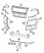 68531874AA - Frame, Bumper and Fascia: Front Bumper Reinforcement for Mopar Image