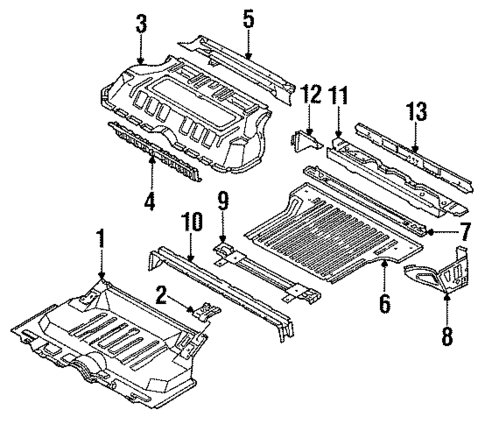 Rear Floor & Rails for 2000 Isuzu Trooper #0
