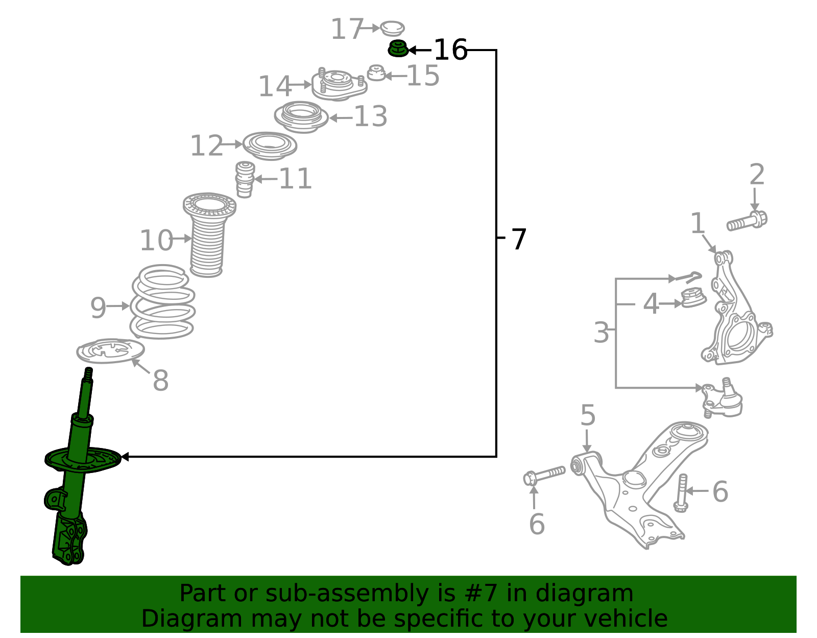 2010-2012 Lexus HS250h Suspension Strut 48510-79075 | OEM Parts Online