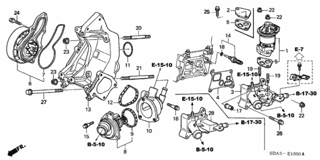 Water Pump (L4) for 2003 Honda Accord #0
