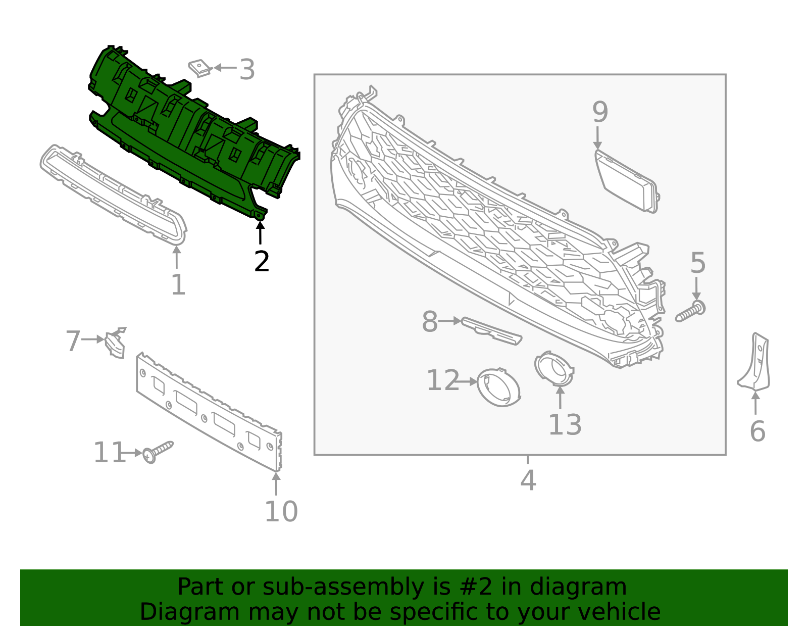 2020-2022 Kia Soul | Grille Bracket | 86535-K0500 | Kia Auto Parts