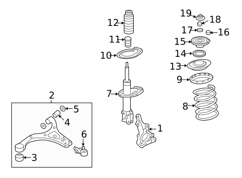 Suspension, Springs & Related Components for 2007 Hyundai Entourage #0