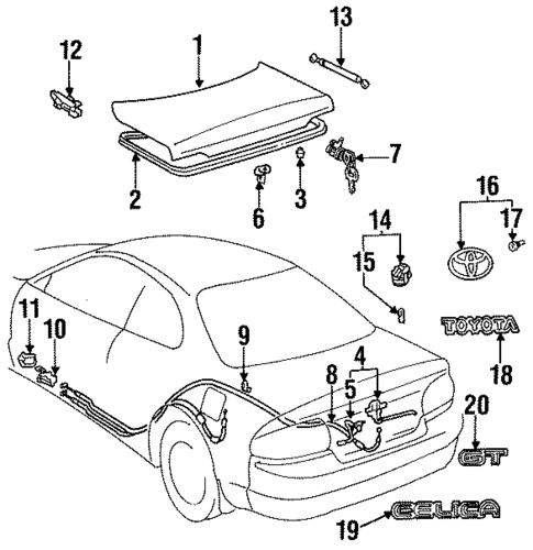 Trunk for 1997 Toyota Celica #0