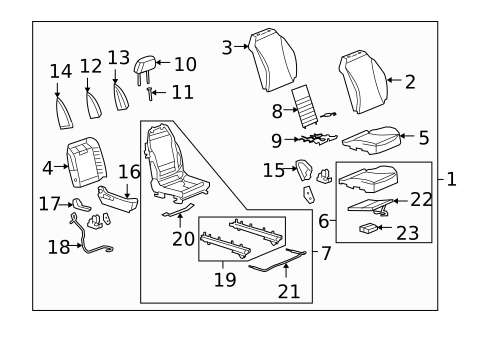 Passenger Seat Components for 2008 Chevrolet Malibu #0