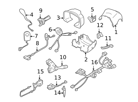 Shroud, Switches & Levers for 2000 Cadillac DeVille #0