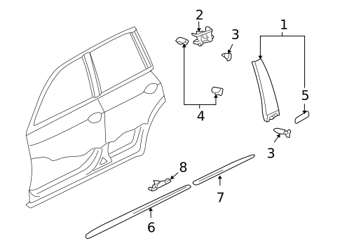Exterior Trim - Pillars for 2003 Porsche Cayenne #0
