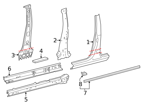 Center Pillar & Rocker for 2013 Toyota RAV4 #0