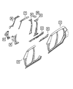 68201865AA - Body Sheet Metal Except Doors: B-pillar Bracket, Right for Mopar Image