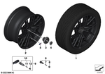 36109502048 - Wheels: Disk Wheel, Light-Alloy, Black Matt for BMW Image